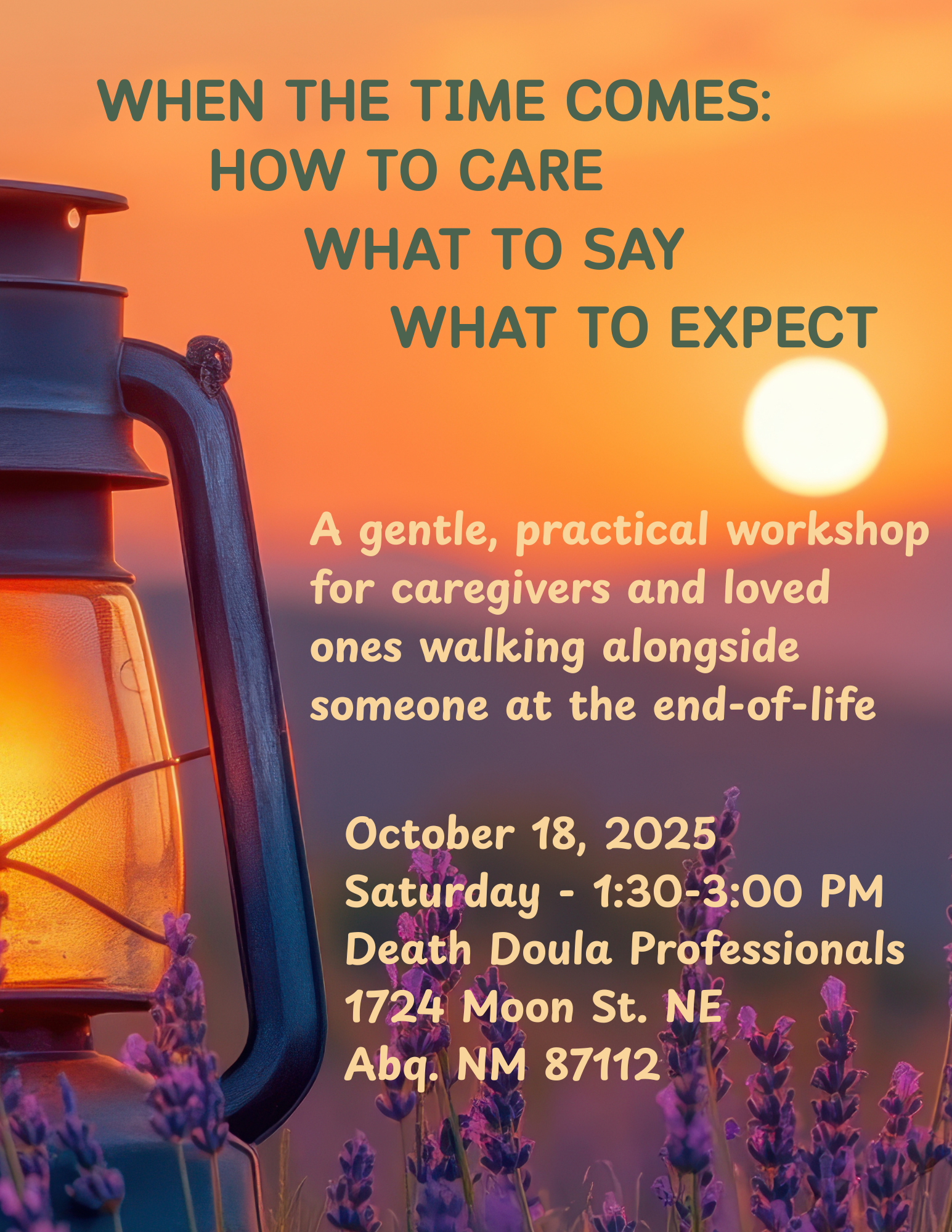 When the Time Comes: How to Care, What to Say, What to Expect Workshop - Image 1